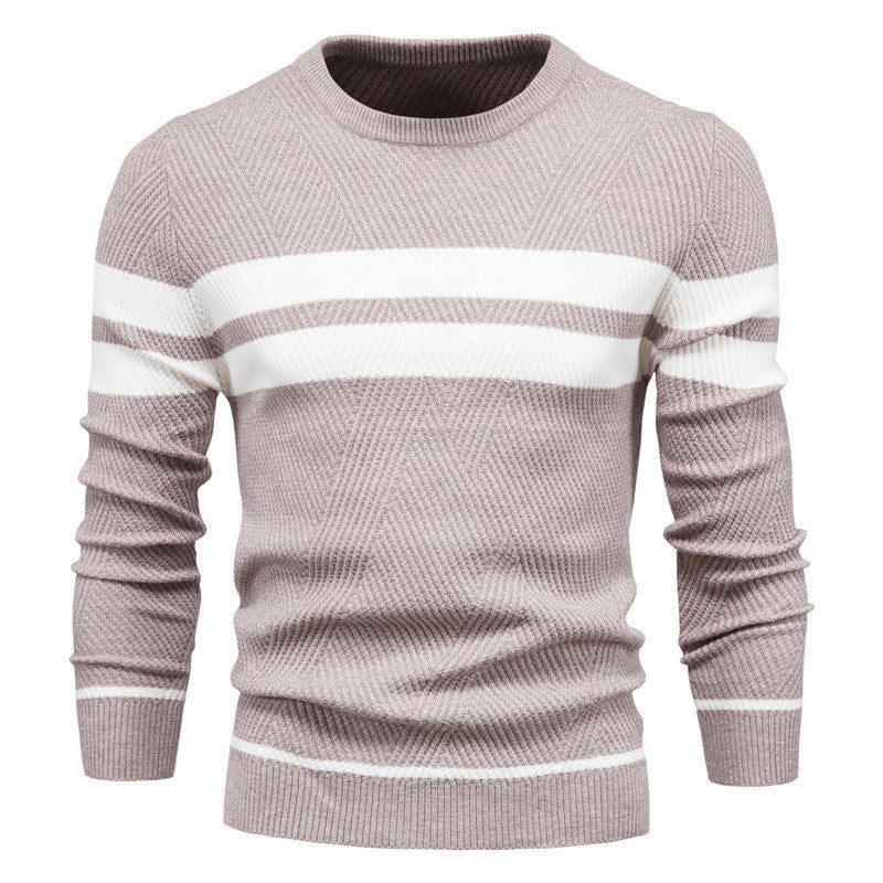 Casual Striped Jumper for Men with Regular Fit