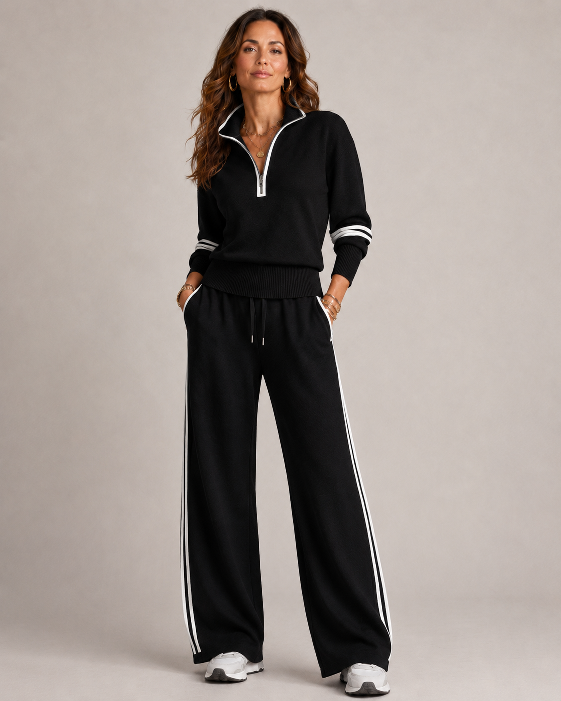 Serena - Zip Sweater Set