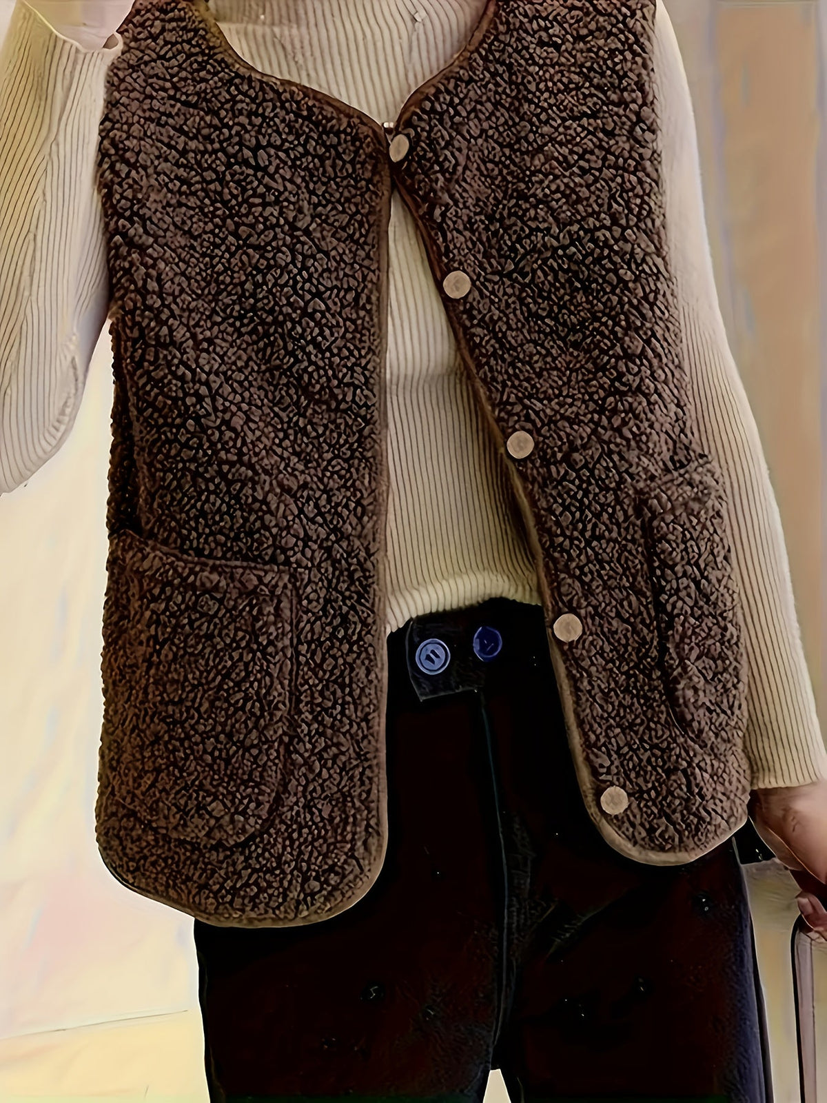 Estella | Textured Button-Down Vest