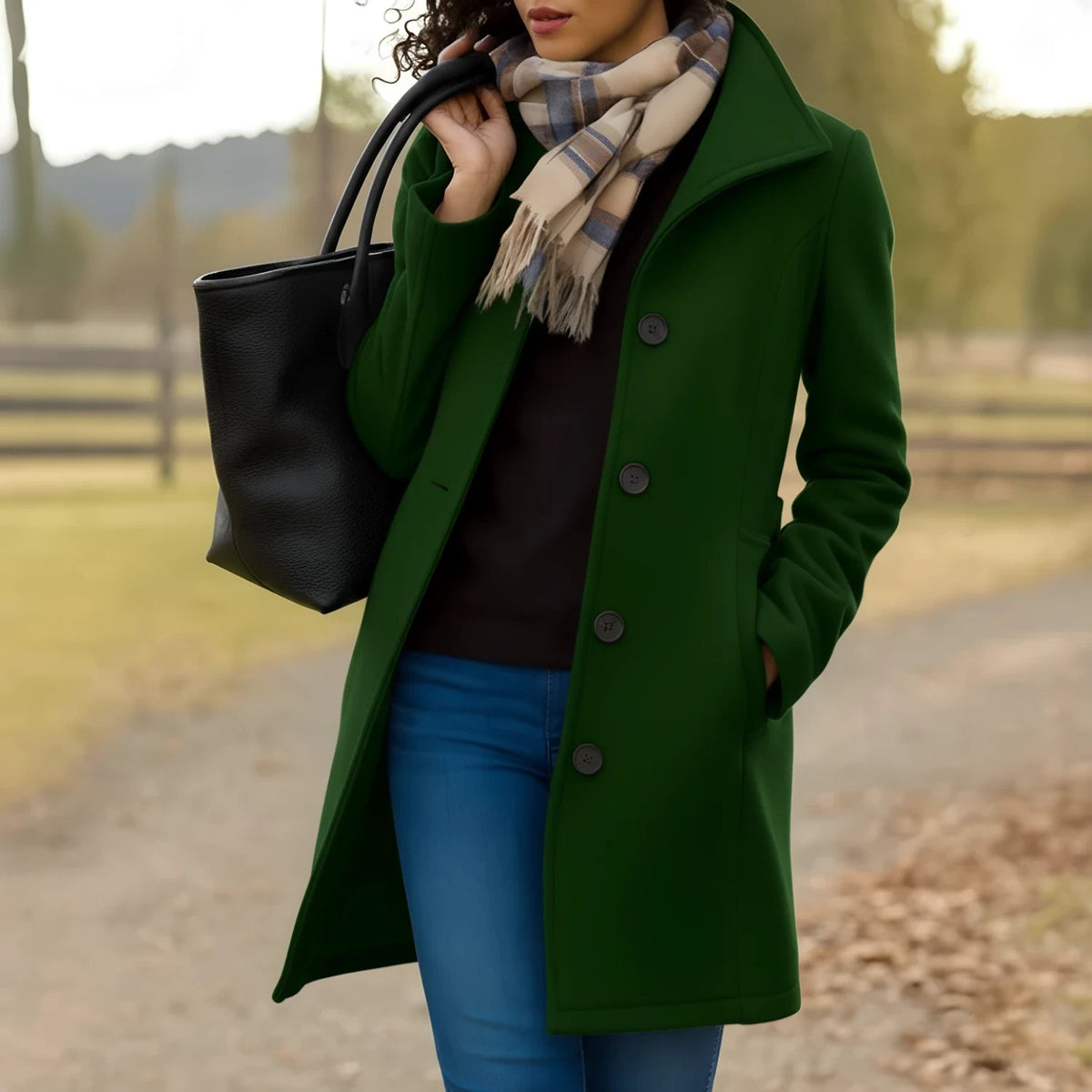Timeless Women's Coat with Button Fastening