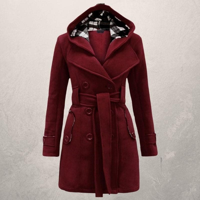 Cozy Hooded Winter Coat with Belt