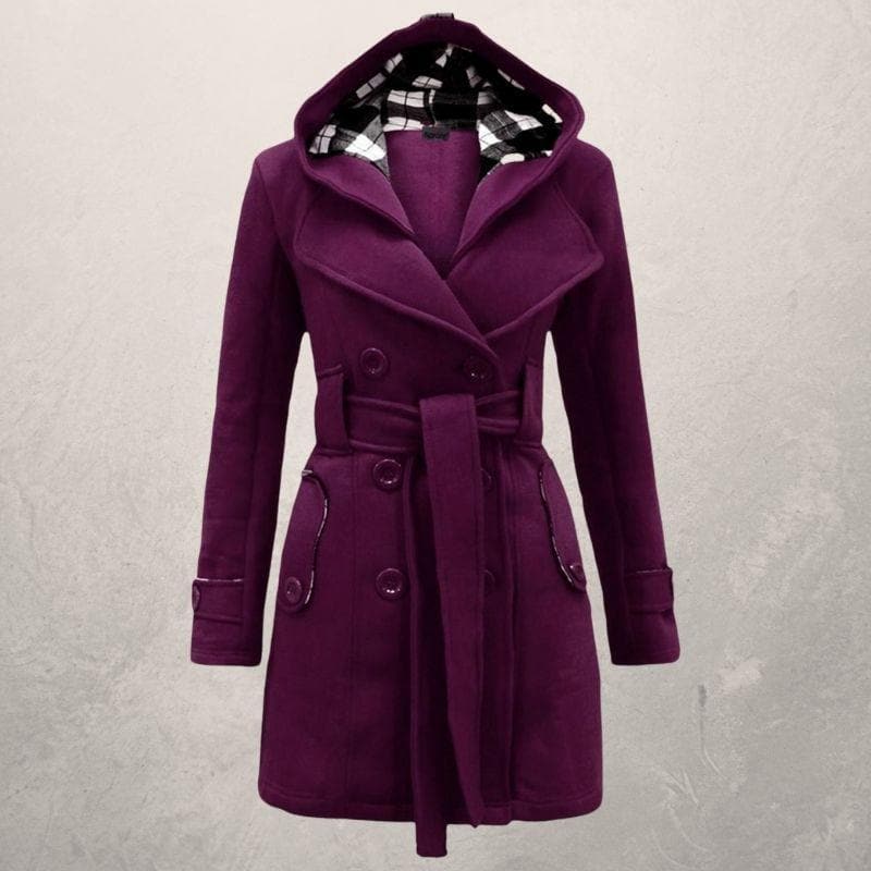 Cozy Hooded Winter Coat with Belt