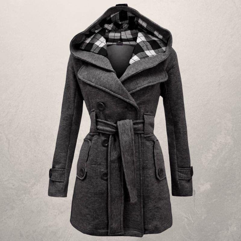Cozy Hooded Winter Coat with Belt