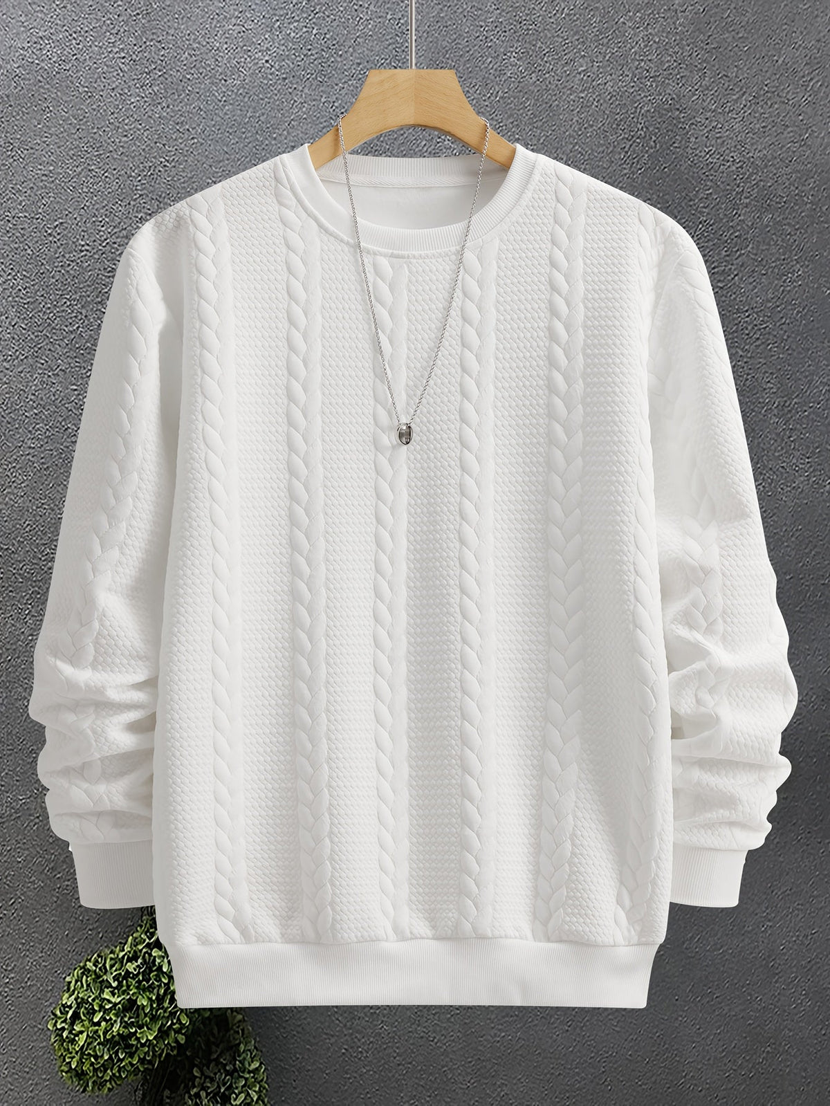 Maddox | Textured Crew Neck Pullover