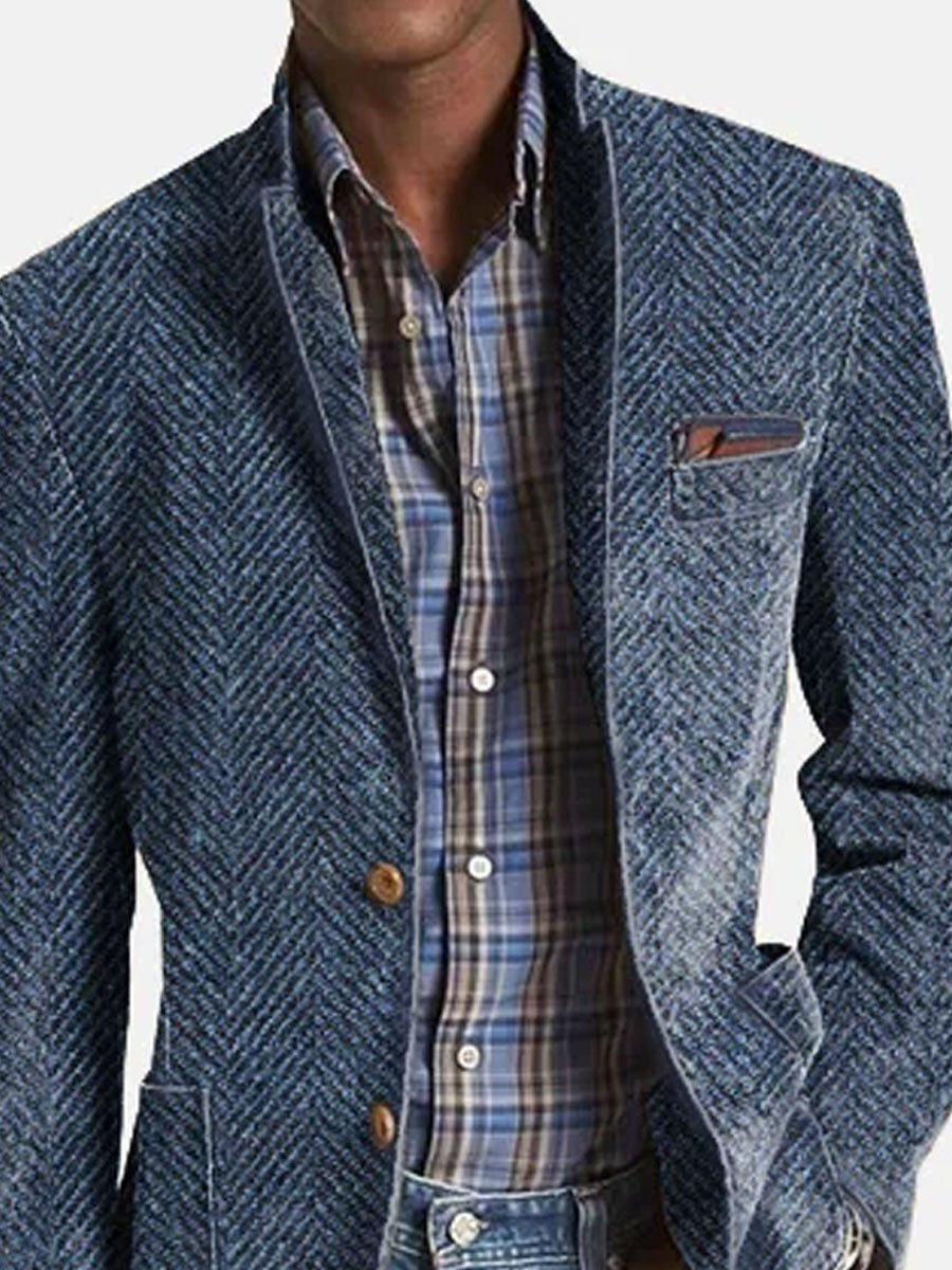 Men's Herringbone Pattern Blazer