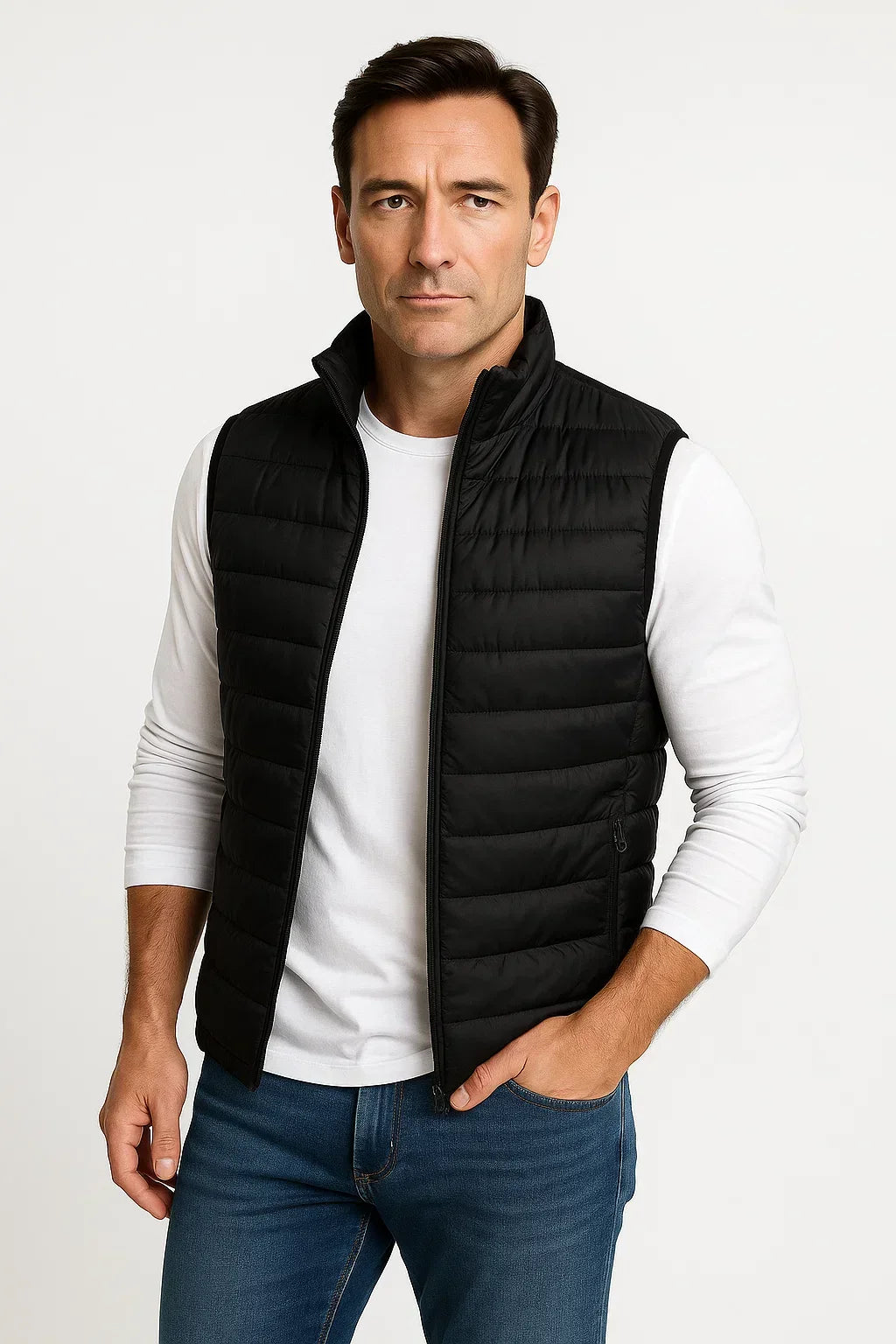 Men's Puffer Vest Cotton Padded Sleeveless Winter Jacket
