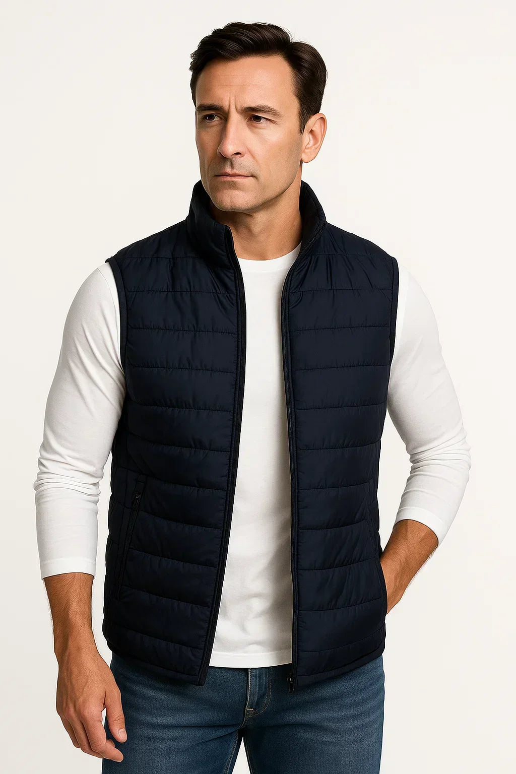 Men's Puffer Vest Cotton Padded Sleeveless Winter Jacket