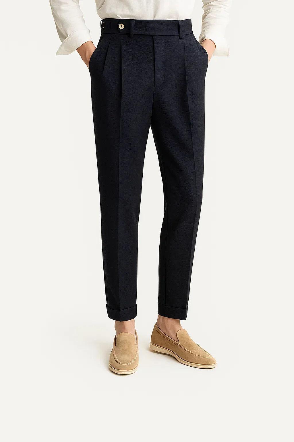 Men's Modern Fit Trousers with Pleats