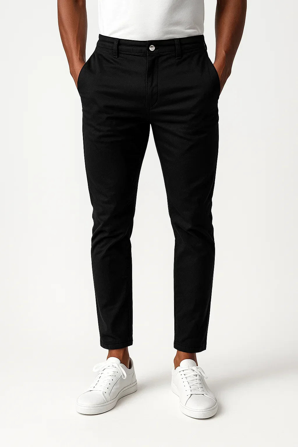 Men's Chino Trousers Khaki Stretch Fabric Modern Fit