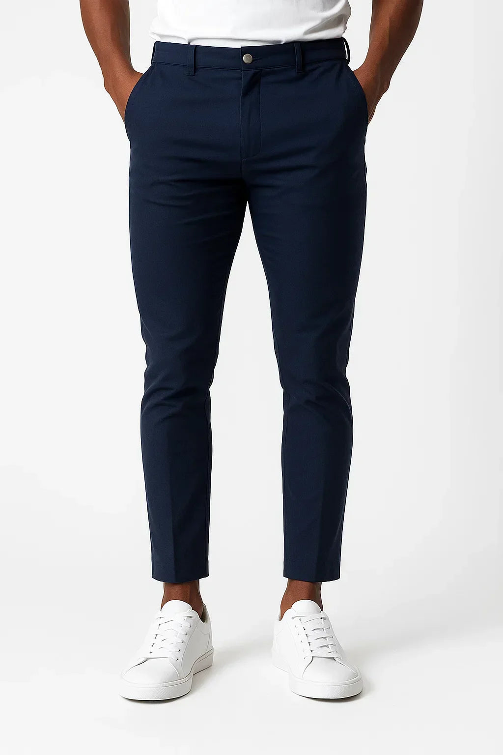 Men's Chino Trousers Khaki Stretch Fabric Modern Fit