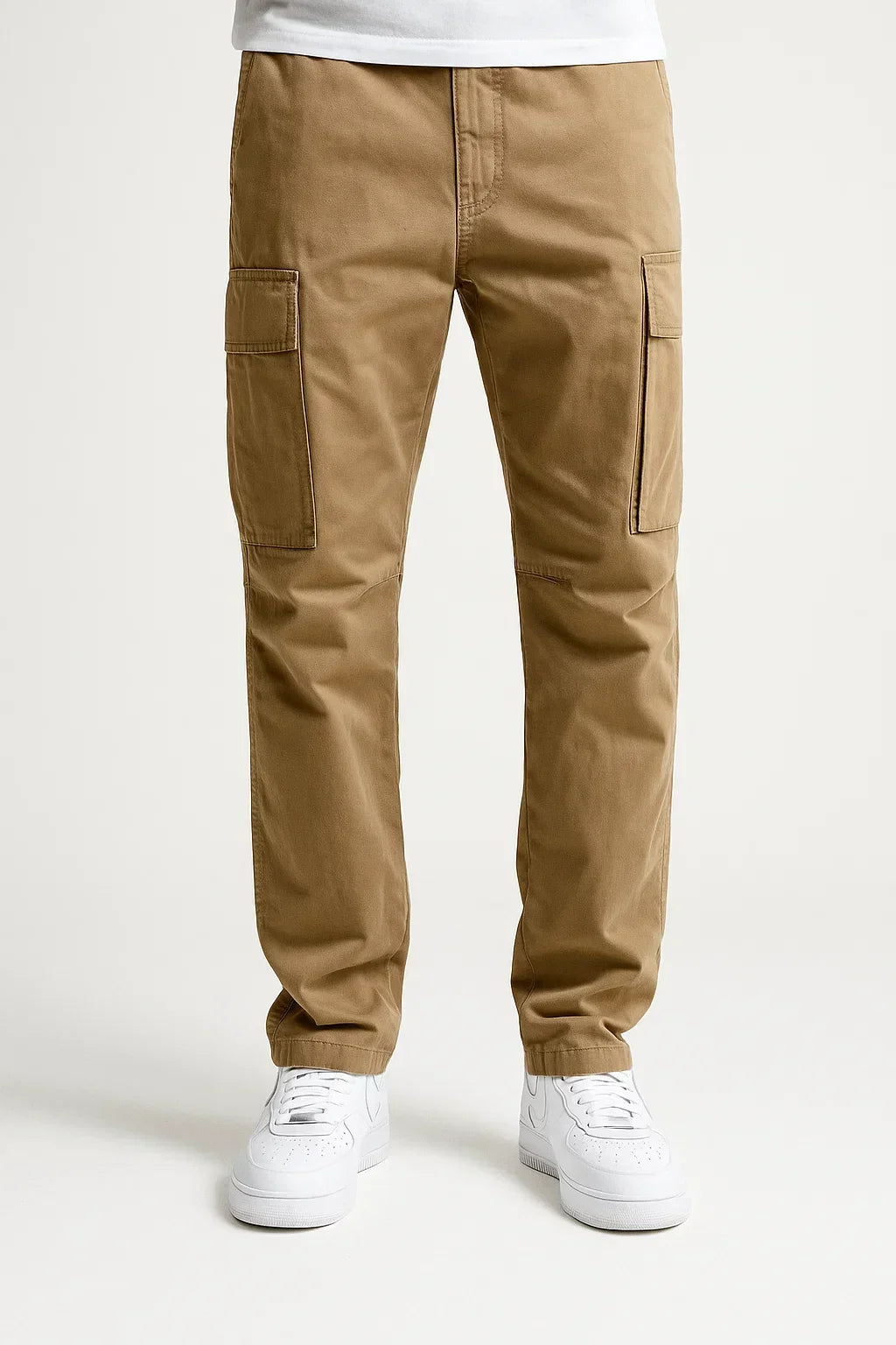 Men's Overalls Cotton Loose Fit Tactical Trousers with Elastic Waist