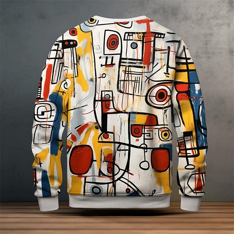 Grant | Artistic Print Crew Neck Sweatshirt