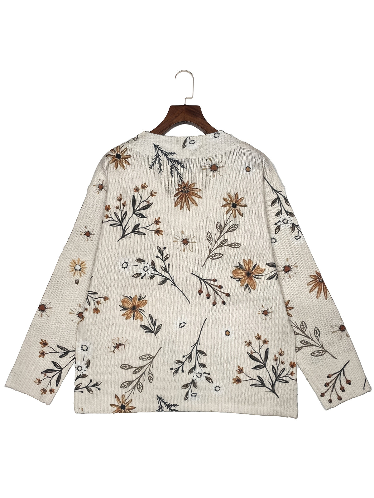 Saskia | V-Neck Floral Knit Sweater