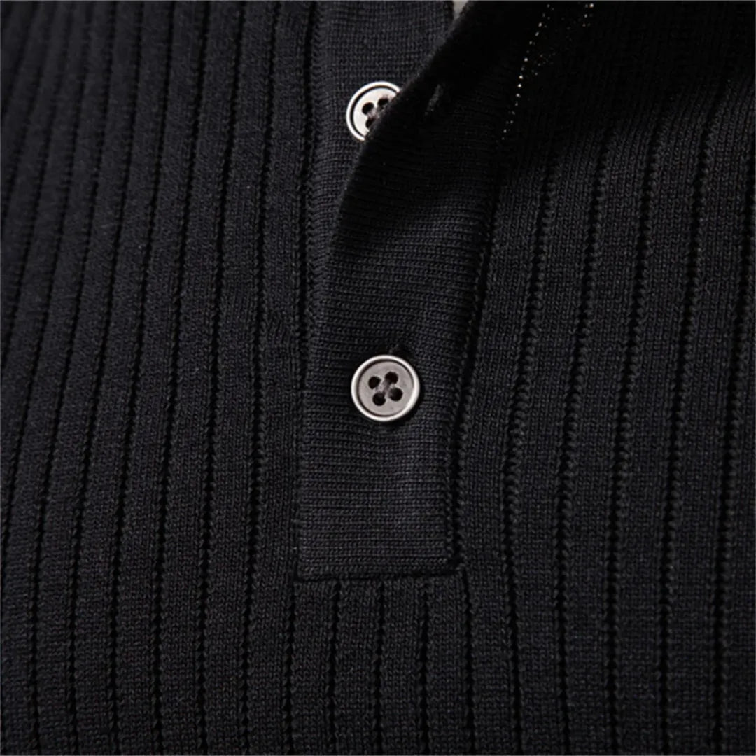 Men's Sweater with Round Neck and Button Closure for Everyday Use