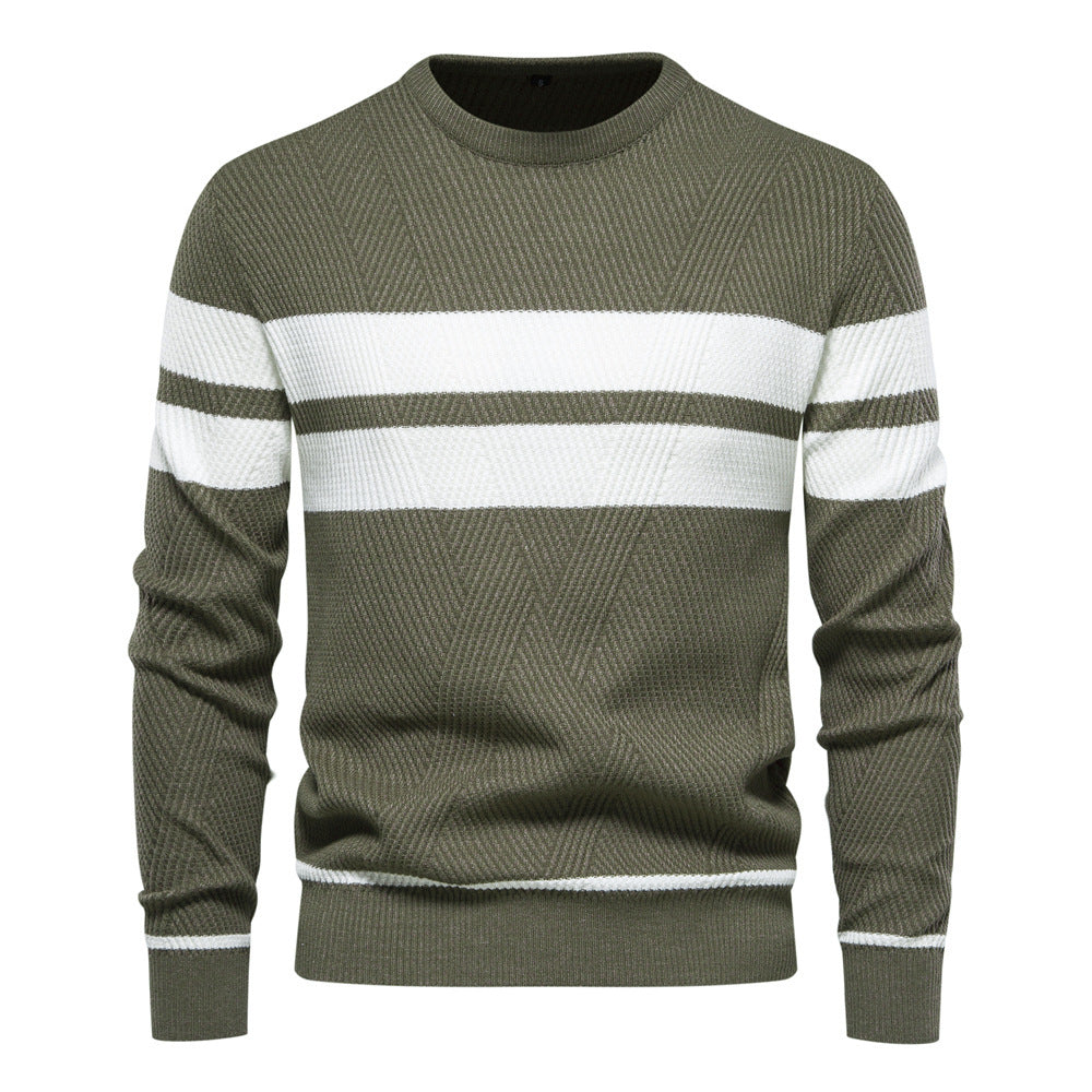 Casual Striped Jumper for Men with Regular Fit