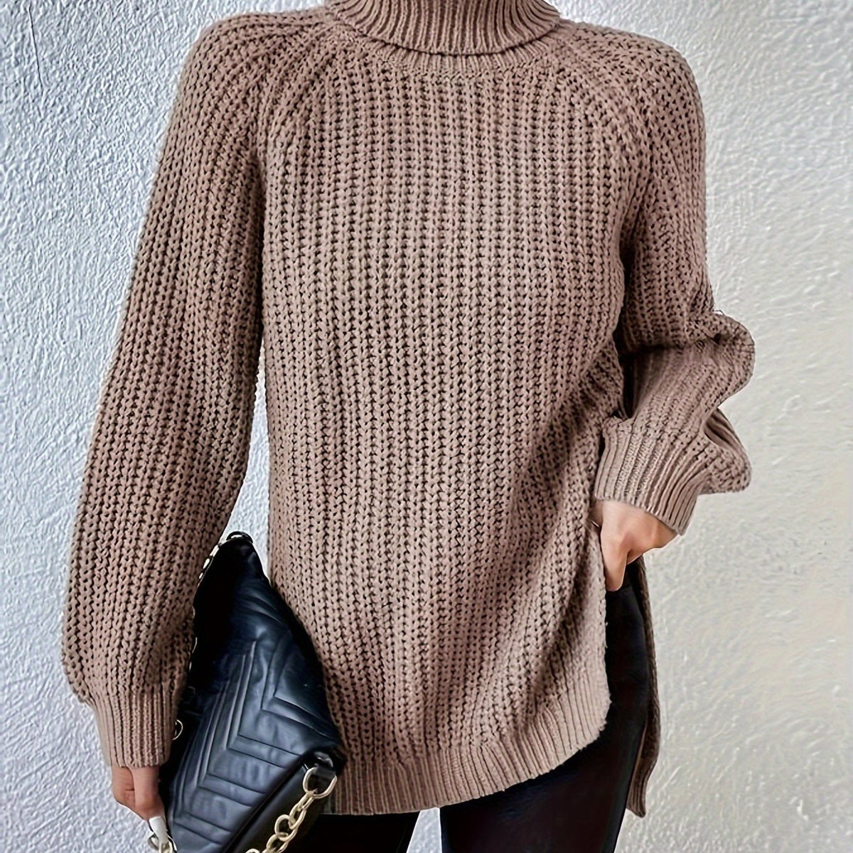 Women's Tailored Sweatshirt with High Collar