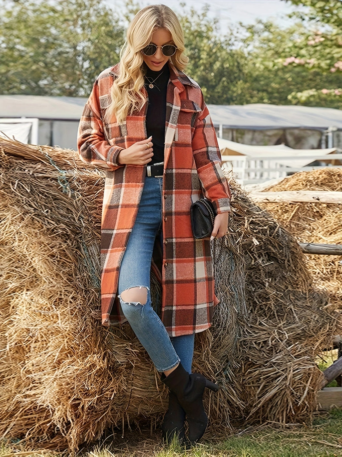 Elowen | Checked Longline Coat