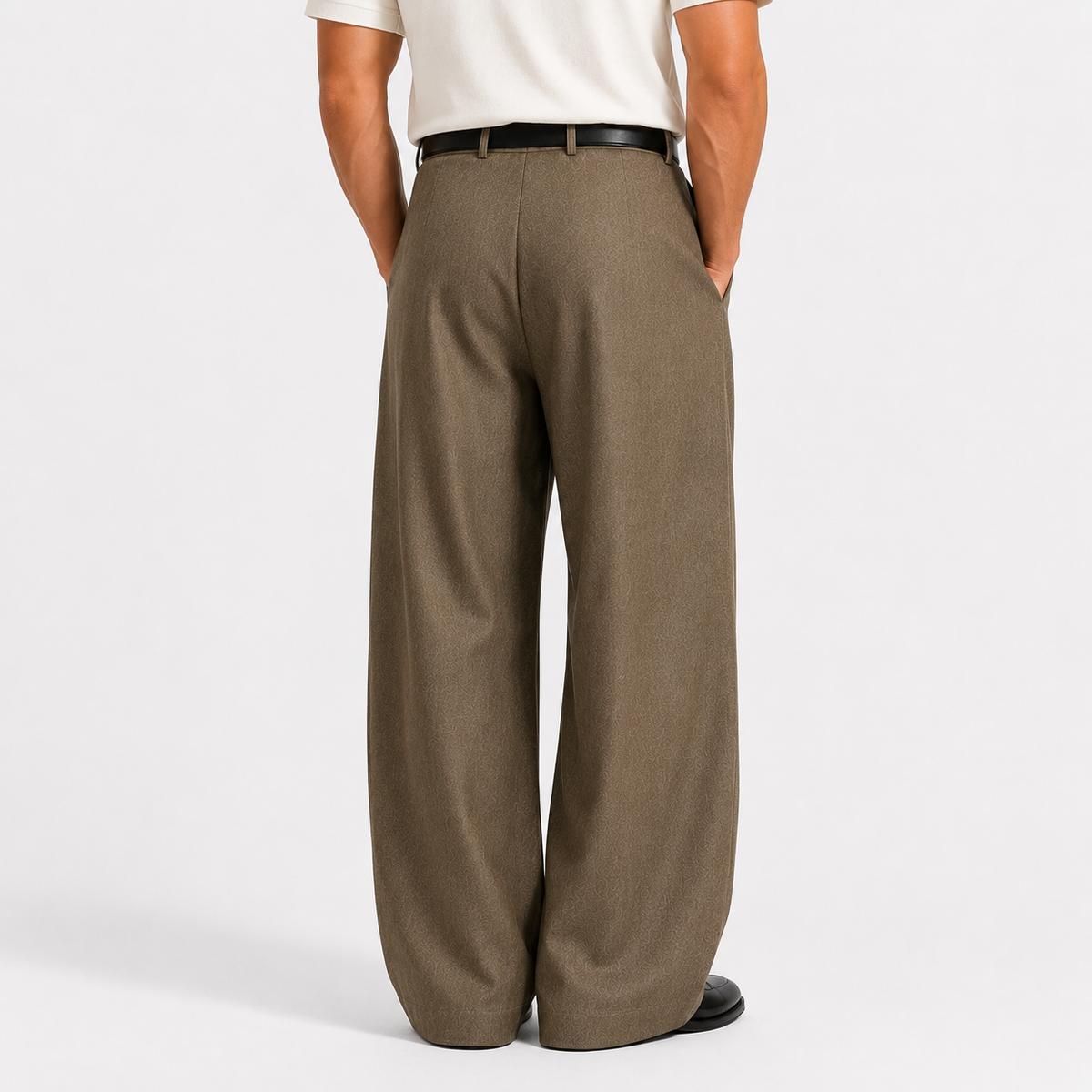 Wide Trousers for Men with Pleats