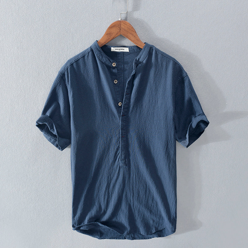 Stand Collar Short Sleeve