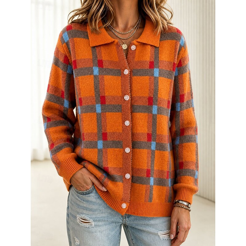 Lorraine | Plaid Button-Up Cardigan