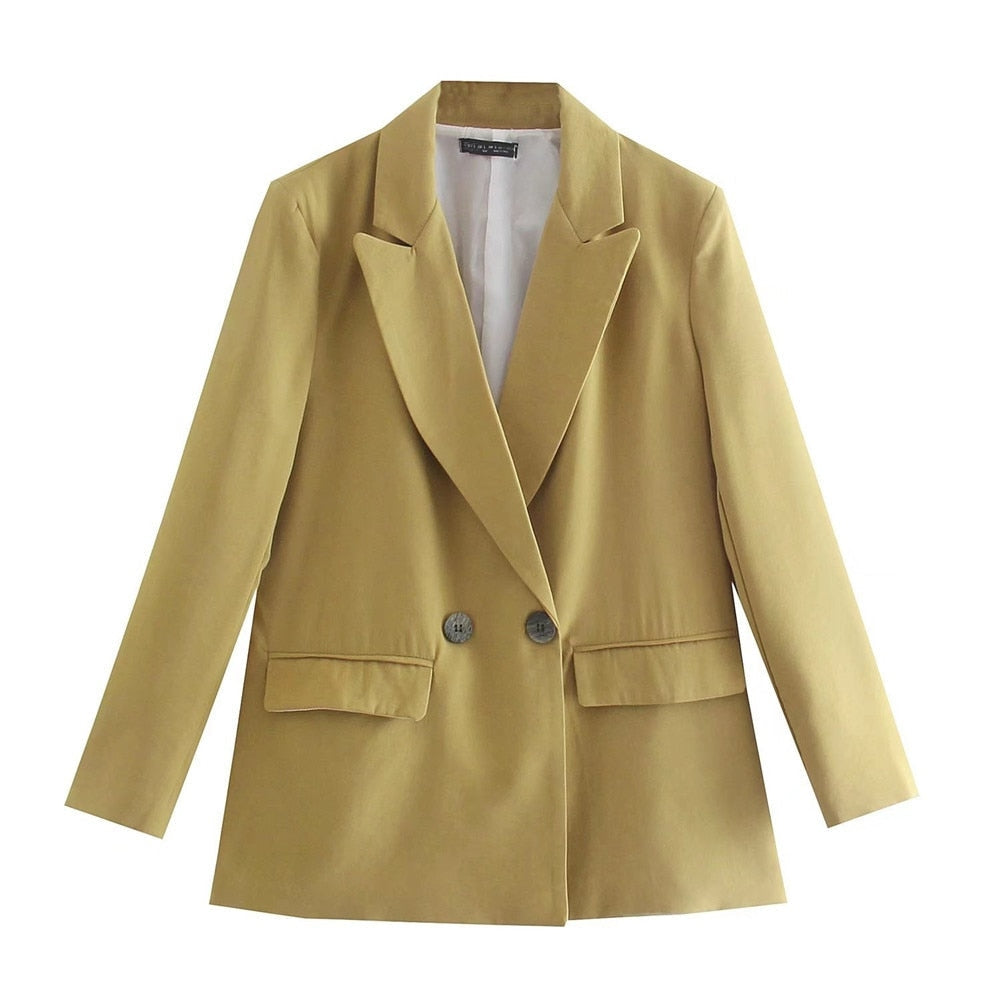 Blazer for Women with Double-Breasted Buttons and Regular Fit