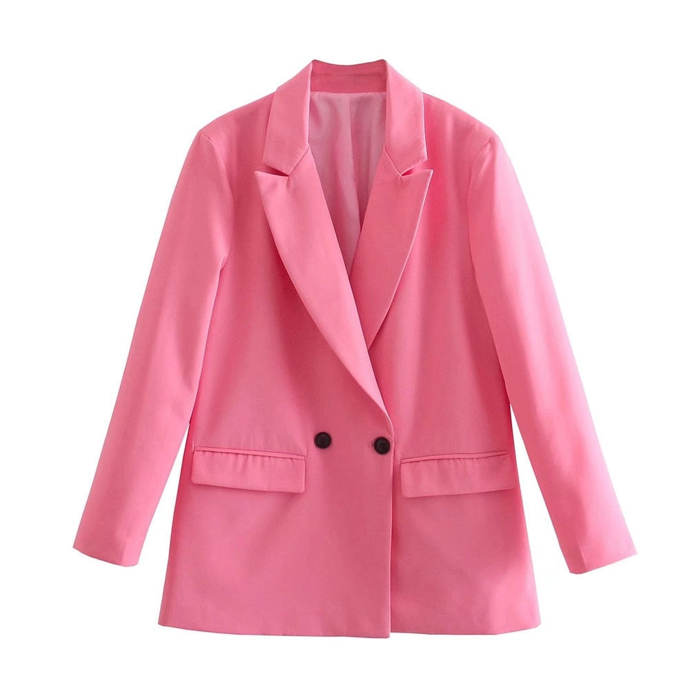 Blazer for Women with Double-Breasted Buttons and Regular Fit