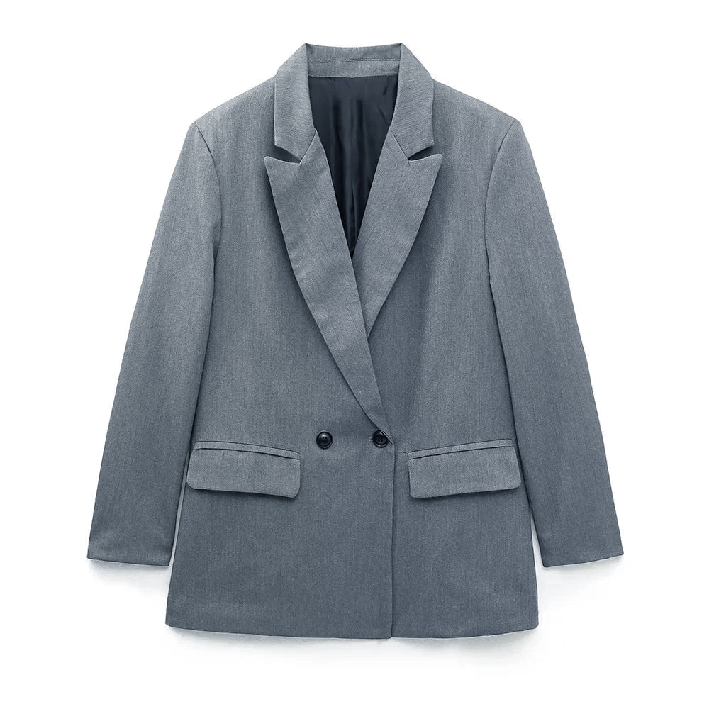 Blazer for Women with Double-Breasted Buttons and Regular Fit