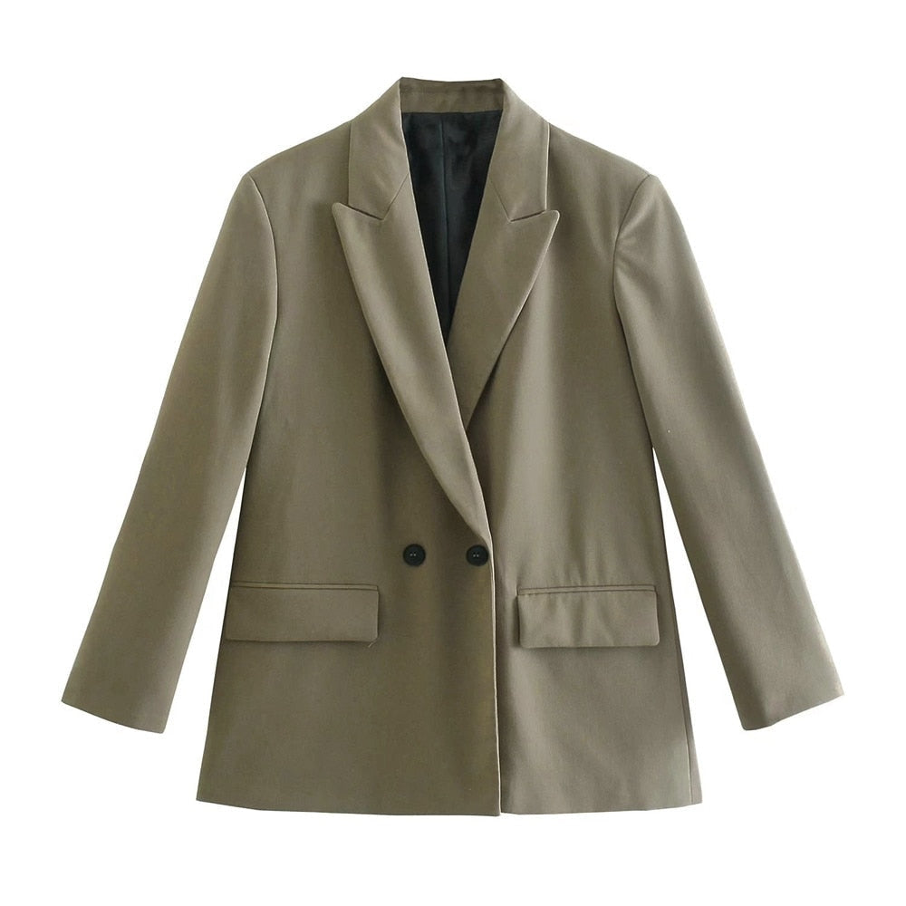 Blazer for Women with Double-Breasted Buttons and Regular Fit