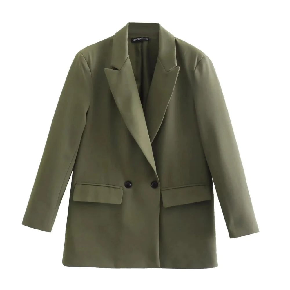 Blazer for Women with Double-Breasted Buttons and Regular Fit