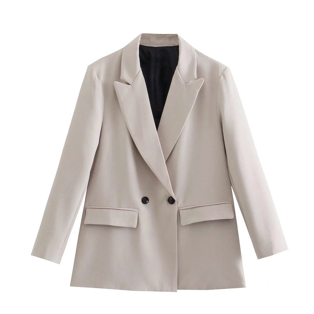 Blazer for Women with Double-Breasted Buttons and Regular Fit