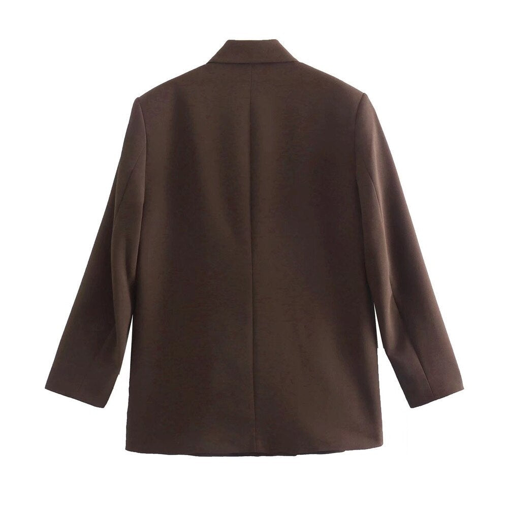 Blazer for Women with Double-Breasted Buttons and Regular Fit
