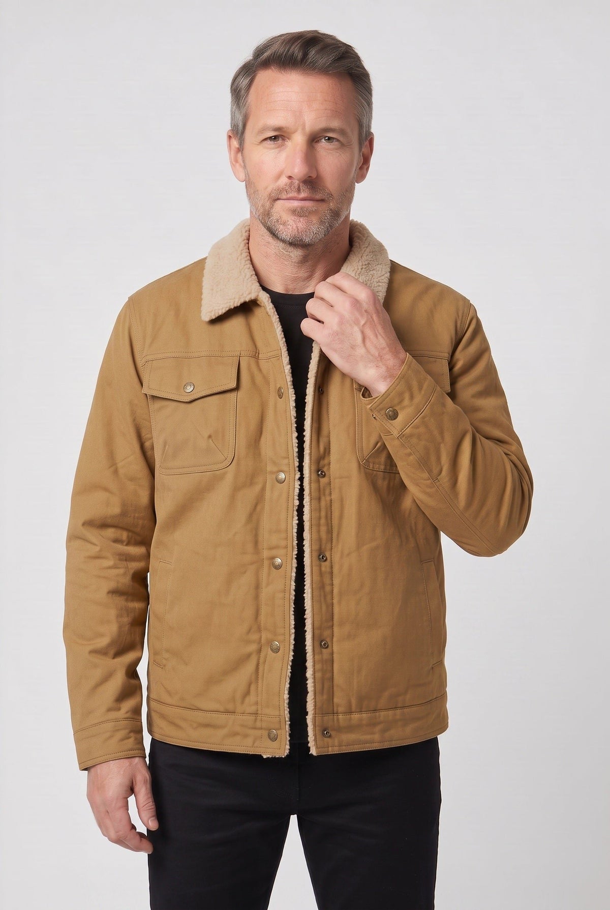 Men's Bomber Jacket with Cozy Fleece Collar