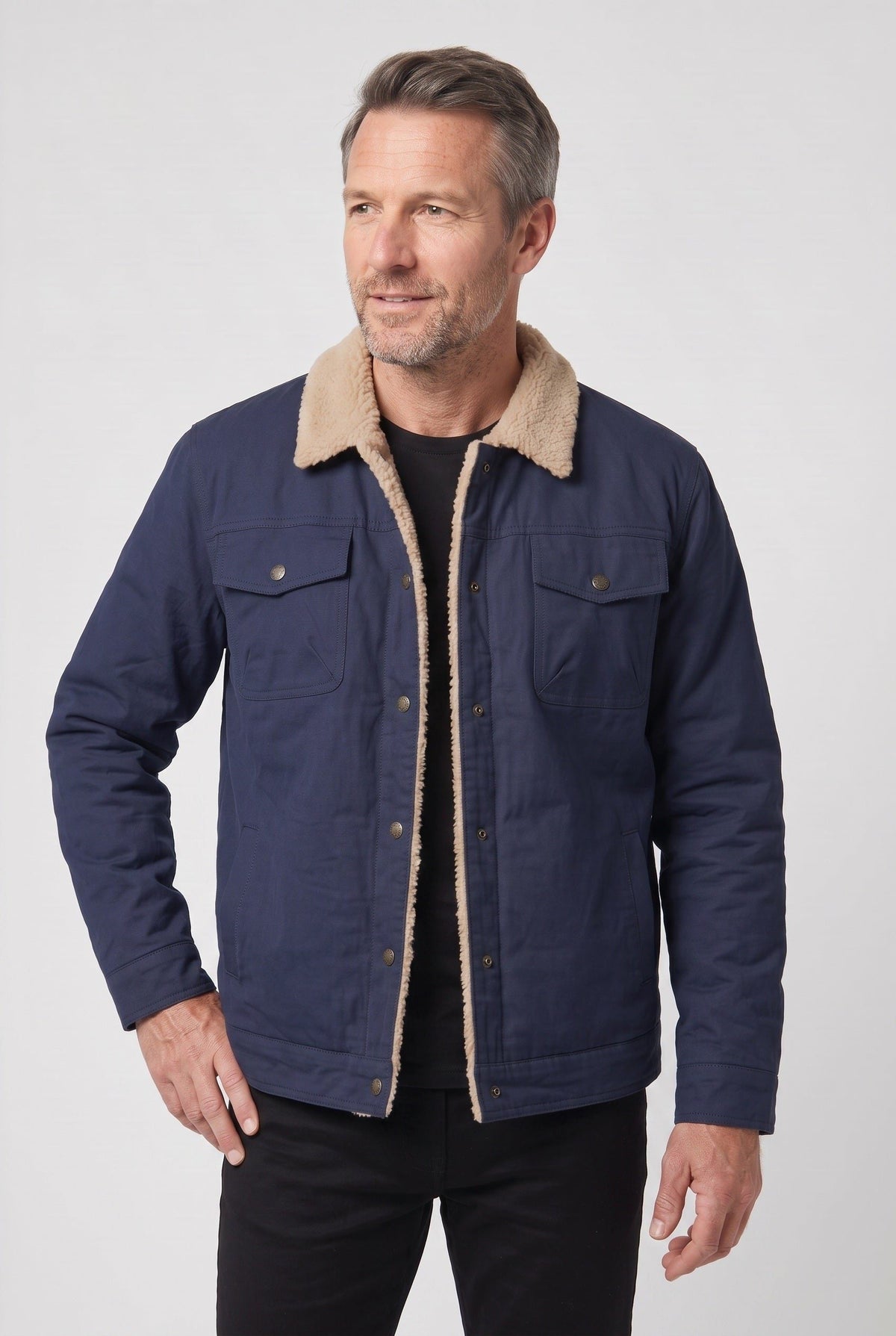 Men's Bomber Jacket with Cozy Fleece Collar