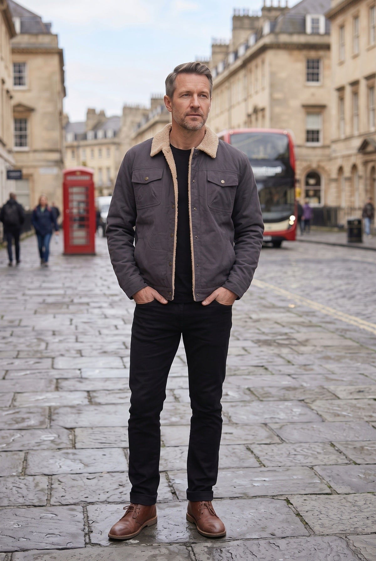 Men's Bomber Jacket with Cozy Fleece Collar