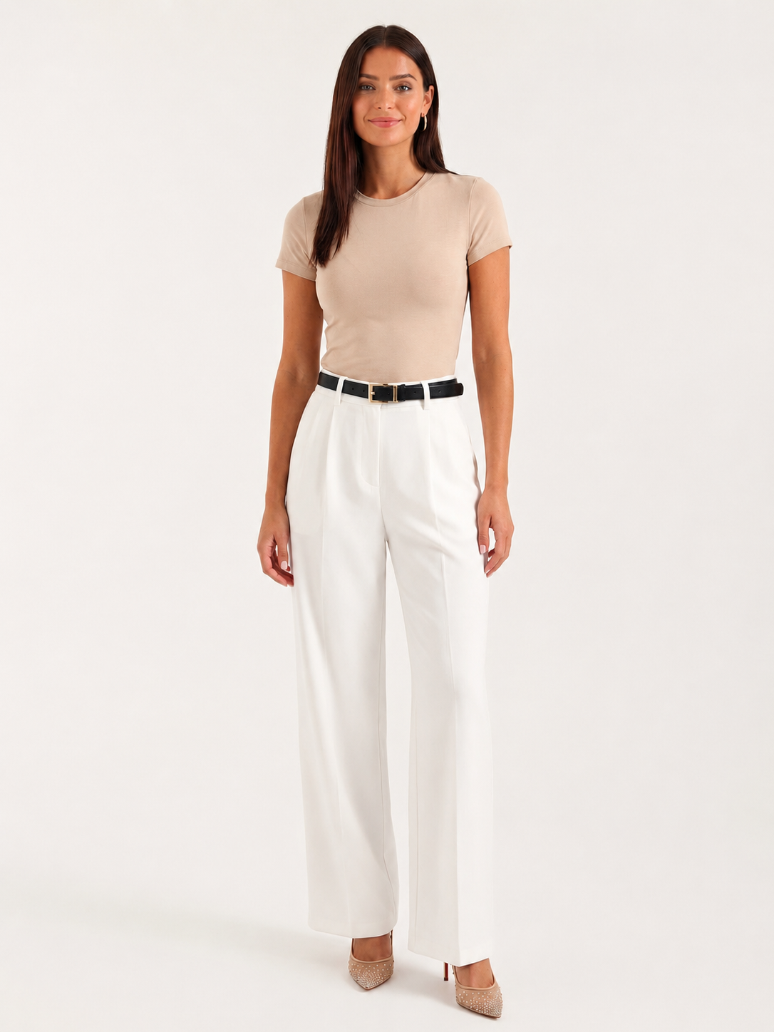 Ladies' High Waist Wide Leg Trousers Casual Formal