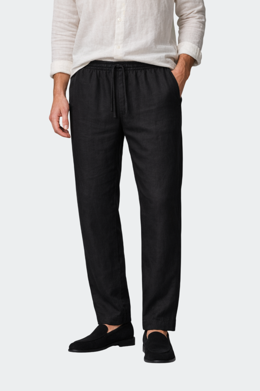 Men's Relaxed Fit Linen Casual Summer Trousers