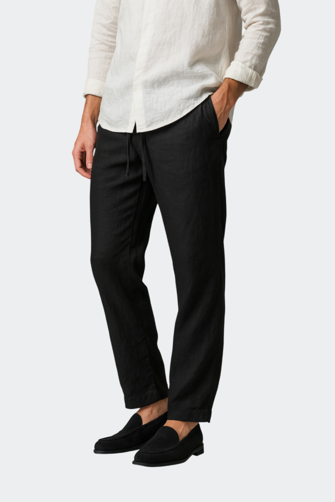 Men's Relaxed Fit Linen Casual Summer Trousers