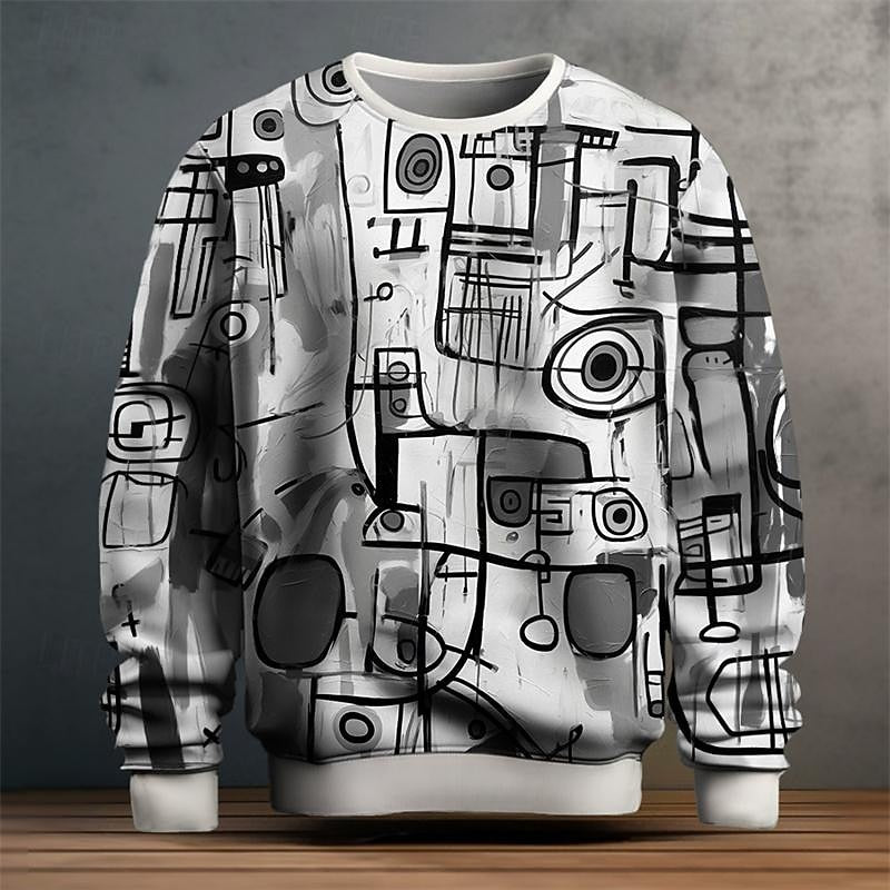 Grant | Artistic Print Crew Neck Sweatshirt