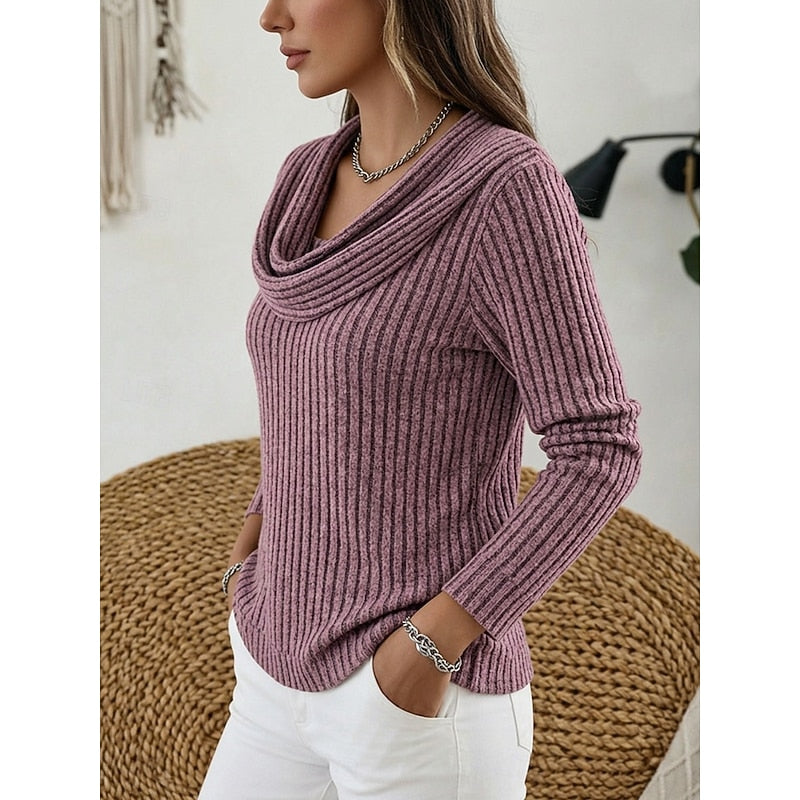 Lucinda | Ribbed Cowl Neck Sweater