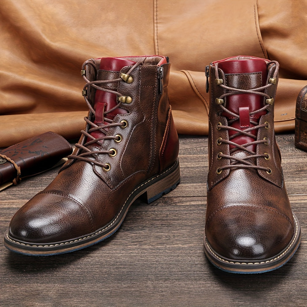 Wallace | Lace-Up Cap-Toe Boots