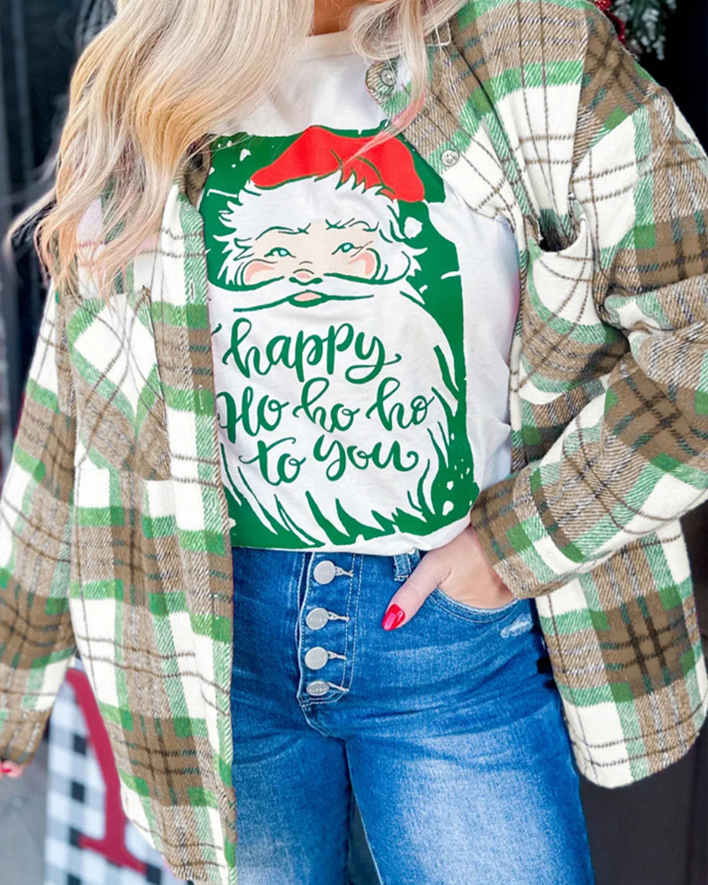 Relaxed Checkered Wool Coat