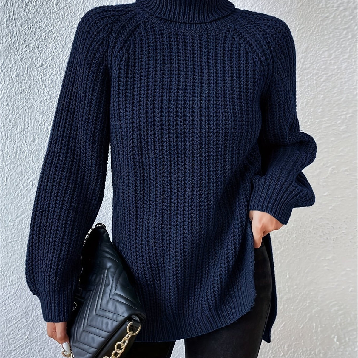Women's Tailored Sweatshirt with High Collar