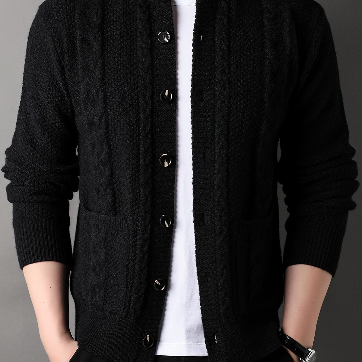 Percival | Textured Button-Up Cardigan