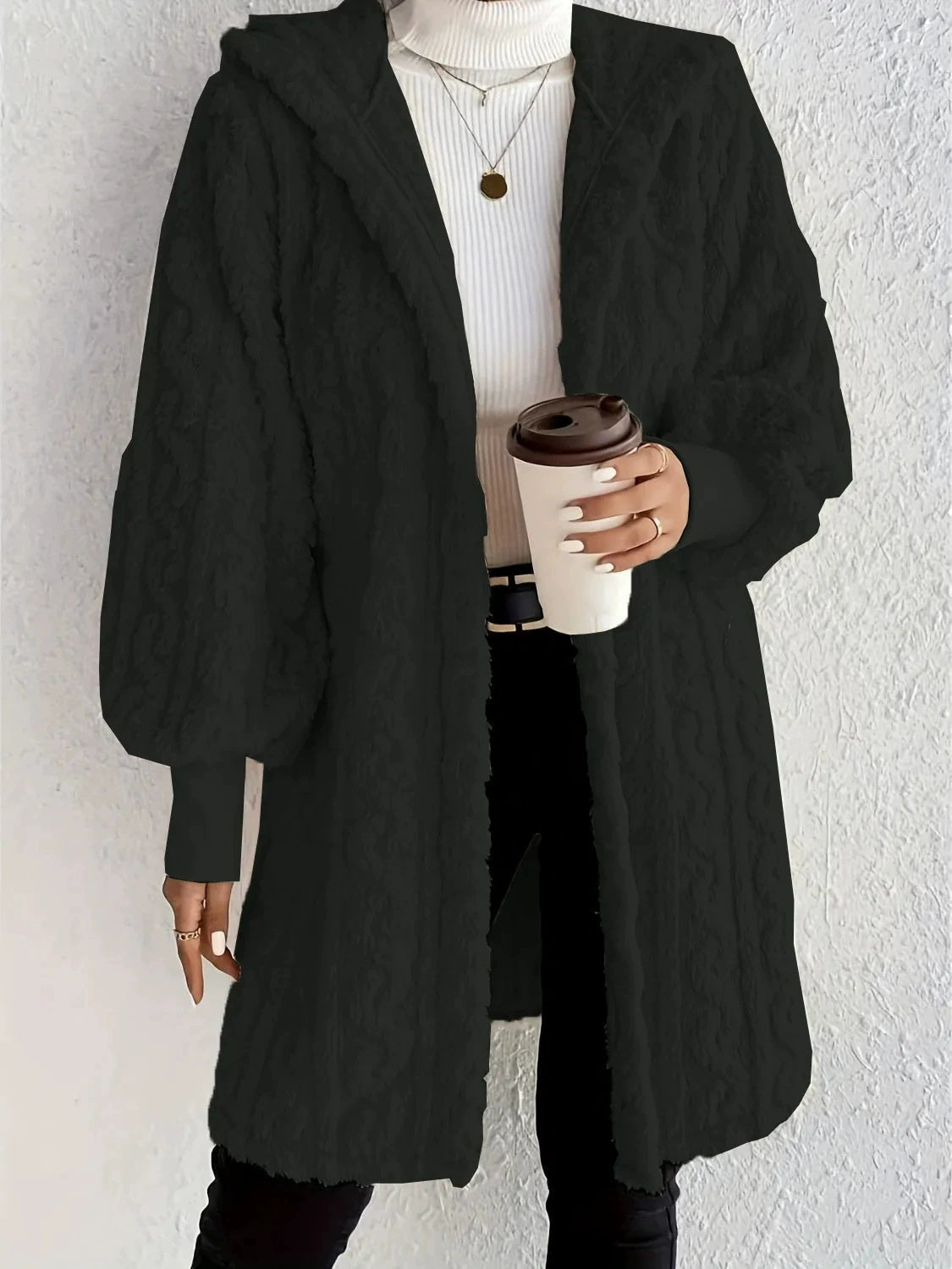 Lova | Cozy Hooded Plush Cardigan – Soft and Relaxed Fit for Fall and Winter