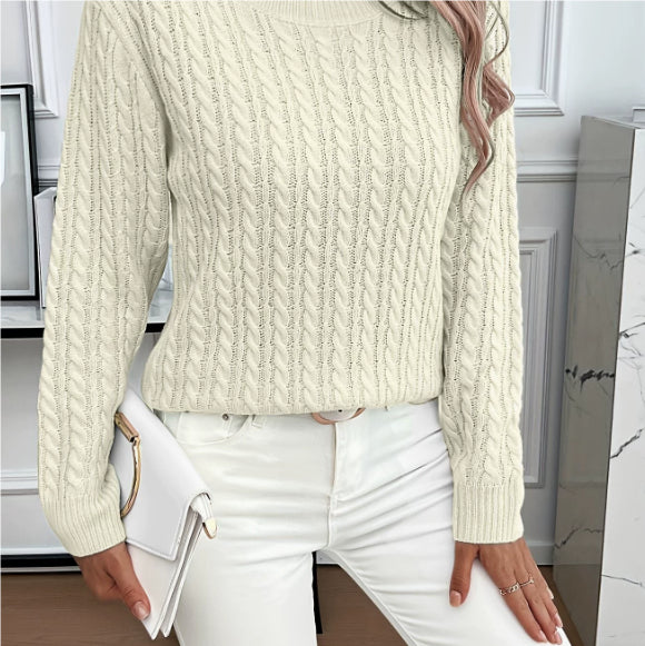 Anna | Soft and Elegant Round Neck Cable Knit Jumper