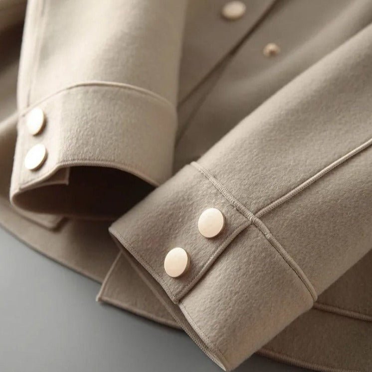 Cozy Wool Blend Jacket Featuring a Peter Pan Collar