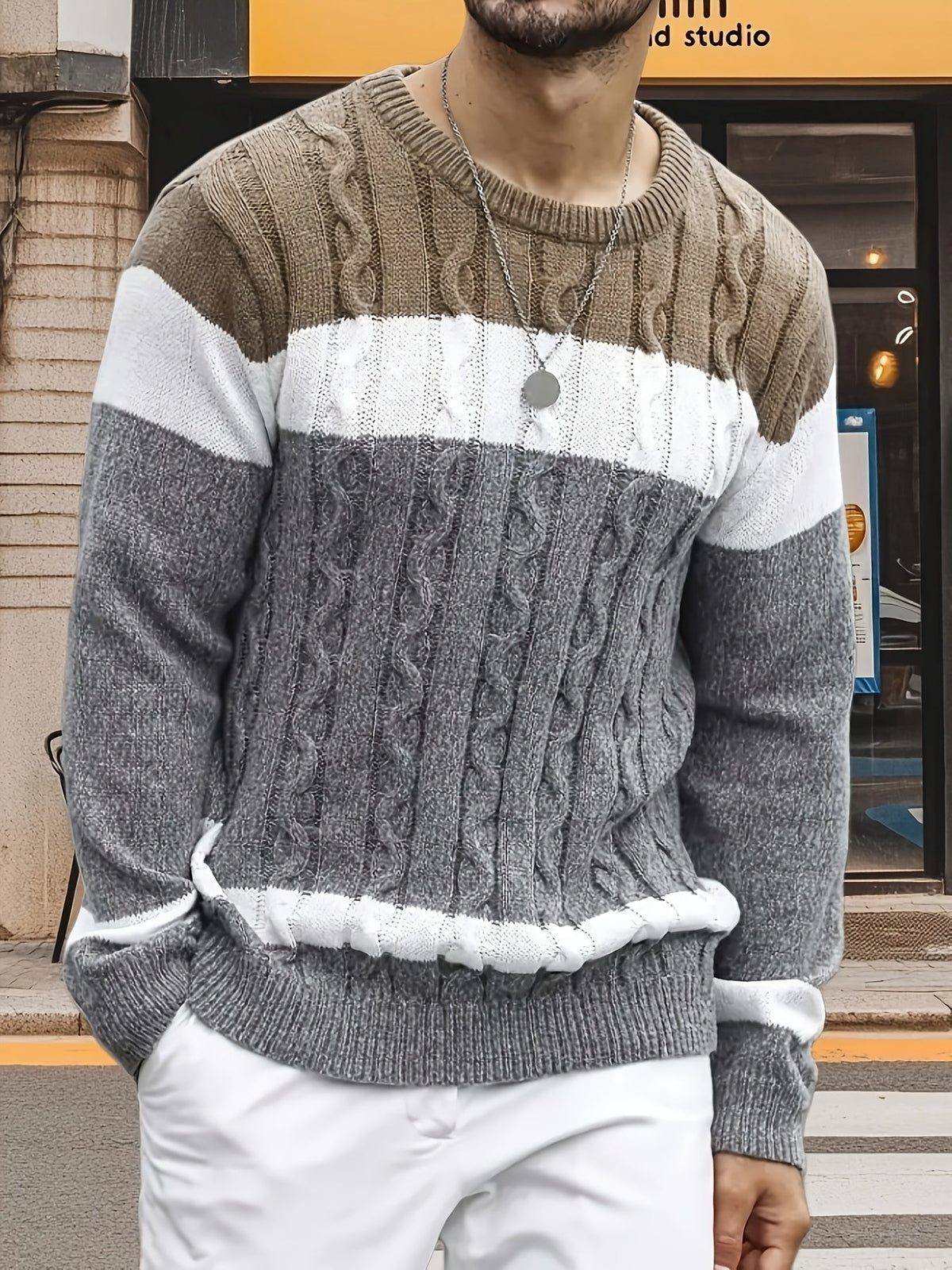 Bradley | Chunky Cable-Knit Sweater with Texture