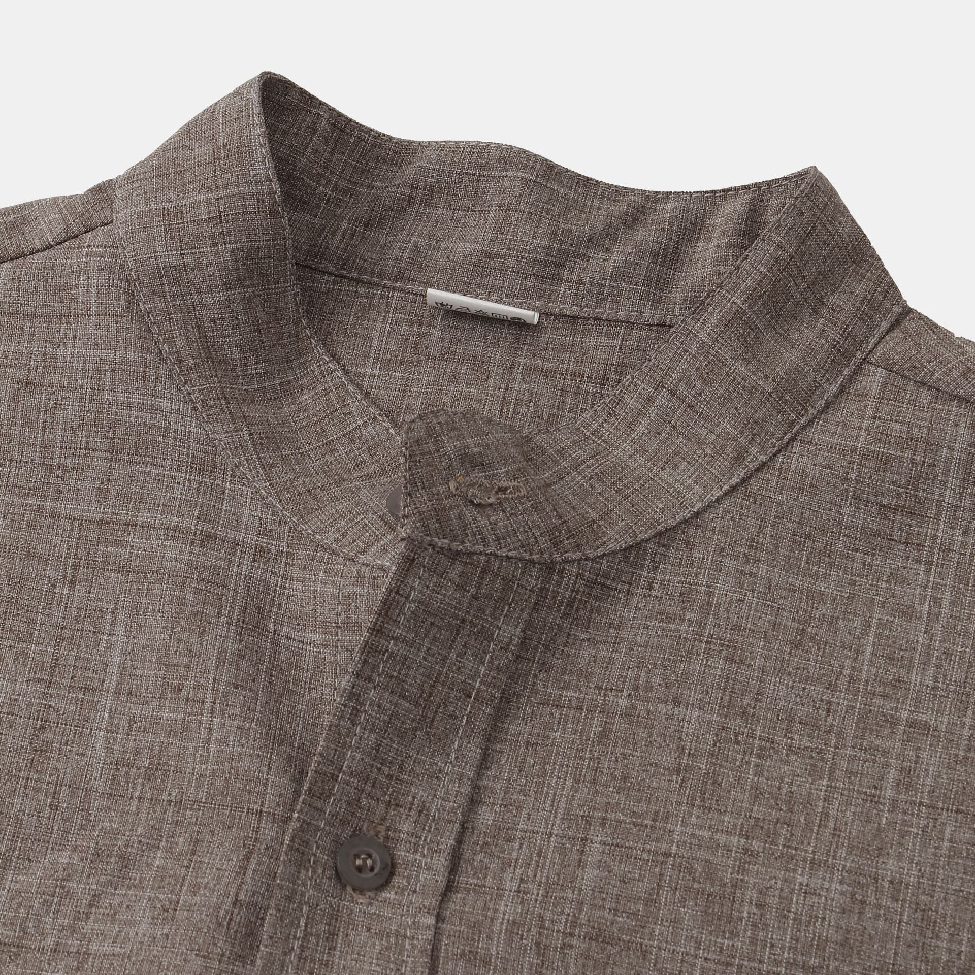 Solid Colour Cotton Button-Up