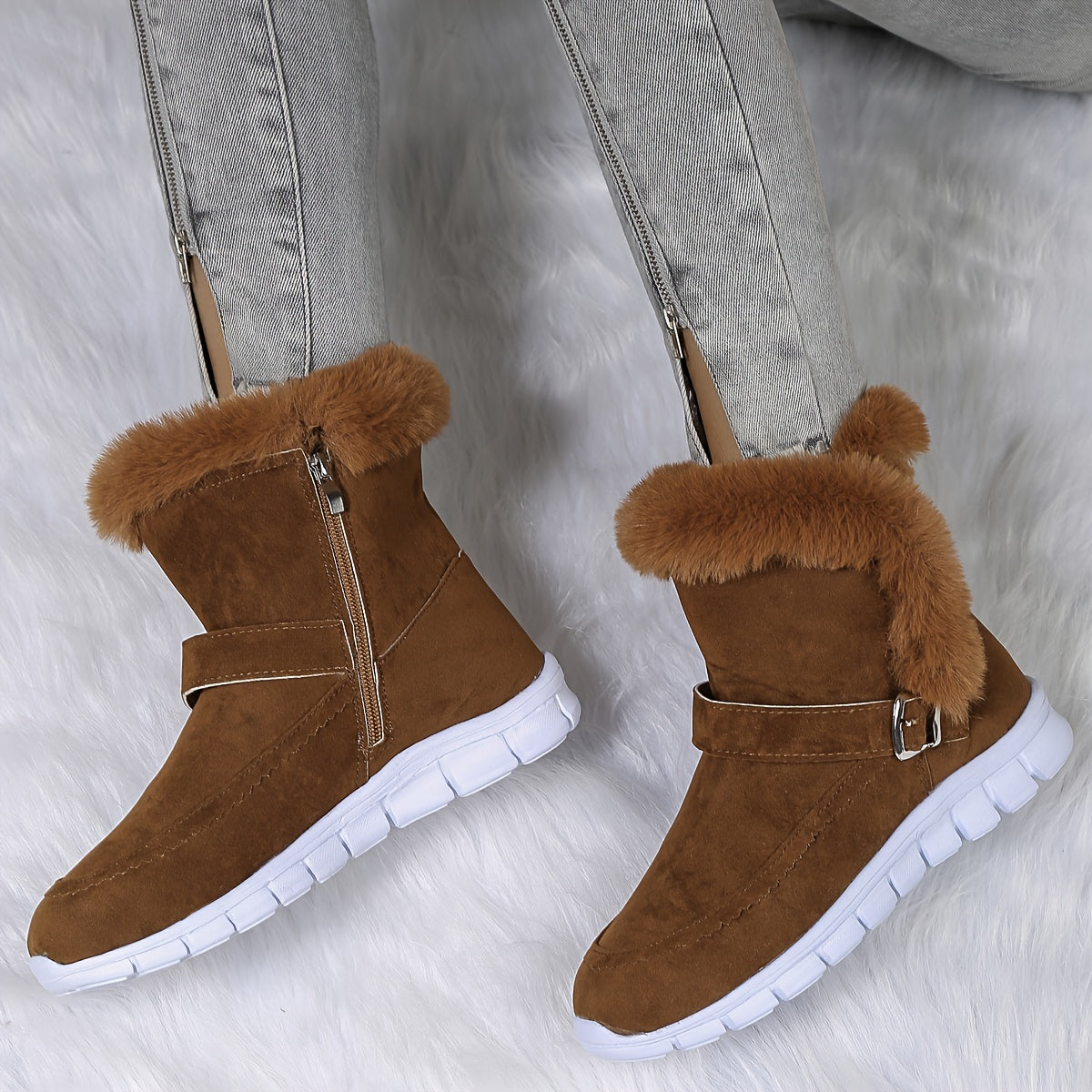 Mabel | Cozy Winter Boots with Fur Trim