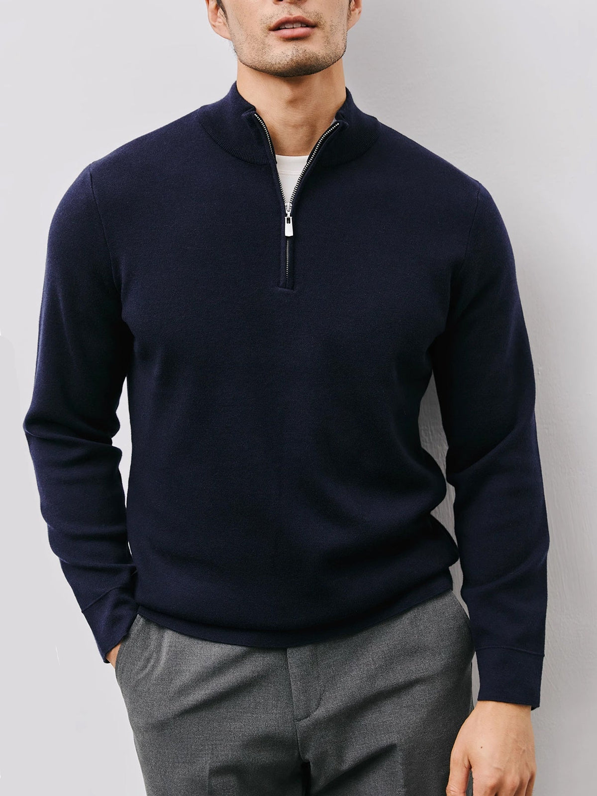 Silas | Elegant Half-Zip Knit Sweater